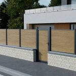 Kit portillon composite santos c�dre - hauteur : 183cm - largeur max : 98 cm - largeur ajustable - compatible ...