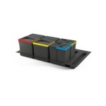 Kit de poubelles 2x12 l 2x6 l module 900 mm plastique gris anthracite - emuca Kit de poubelles 2x12 l 2x6 l module 900 mm plastique gris anthracite - emuca