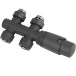 Kit de raccordement central avec thermostat pour radiateurs - 50mm - 5 niveaux r�glables, 10 bar - vannes ...