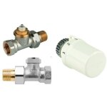 Kit pour radiateurs  alimentation latrale : tte thera - 6 t3019w0 + robinet thermostatique droit avec ...