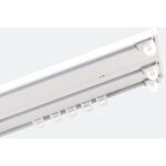 Boulet - kit de rail à rideaux 3 voies de 200cm blanc fixation mural Boulet - kit de rail à rideaux 3 voies de 200cm blanc fixation mural