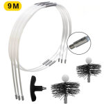 Kit de ramonage - 9 m�tres - brosses de ramonages diam�tres 120 et 150 mm - po�les � bois et pellets ...