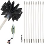 Kit de ramonage, brosse nettoyage chemin�e �100mm pour chemin�es avec 9 tiges flexibles de 410 mm et ...