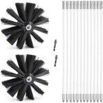 Kit de ramonage, brosse nettoyage chemin�e �150mm pour chemin�es avec 12 tiges flexibles de 410 mm et ...