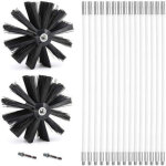 Kit de ramonage, brosse nettoyage chemin�e �150mm pour chemin�es avec 15 tiges flexibles de 410 mm et ...