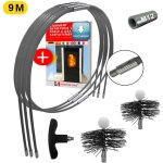 Kit de ramonage po�le pellet 9m�tres - h�risson 80 et 100 mm easyflex - 16 cannes flexible - shaffer ...