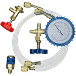 Kit de recharge pour climatisation de voiture kit collecteur avec manom�tre, flexibles et raccords rapides ...