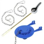 Kit de remplacement de poign�e de toilette bleue avec levier de chasse d'eau avant et clapet de toilette, ...