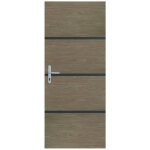 Kit de renovation porte chene fume avec profiles noirs - pose non encollee - installation rapide et simple ...