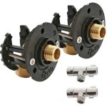 Somatherm - kit avec robinets - sortie de cloison fixoplac lavabo / �vier - raccord coud� per � glissement ...