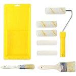 Kit de rouleau peinture anti goutte 8 pices avec plateau, mini rouleau, pinceaux, pour travaux, bricolage, ...