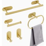 Kit salle de bain 5 pi�ces - accessoires en acier inoxydable sus304, barres et anneaux porte - serviette ...