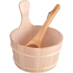 Kit de sauna en bois, fabriqu� � partir de bois naturel sauna set avec seau et louche en bois combin�e ...
