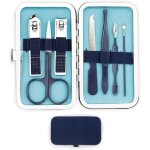 Kit soins ongles 7 pcs ? r�servoir / coupe - cuticule ? bleu ? cadeau homme utile / original