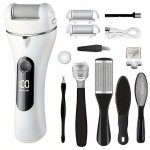 Kit de soins des pieds �lectrique rechargeable 10 en 1 avec �liminateur de callosit�s, 3 rouleaux, 3 ...