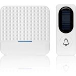 Kit de sonnette sans fil, charge solaire avec sonnette l�g�re carillons de sonnette de s�curit� � domicile ...