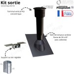 Poujoulat - kit sortie de toit ardoise concentrique pgi pente 30  45 degrs diamtre conduit concentrique ...