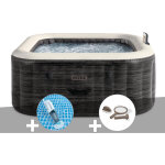 Kit spa gonflable intex purespa ardoise carr� bulles 4 places + aspirateur + kit d'entretien
