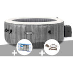 Kit spa gonflable intex purespa baltik rond bulles 4 places + 6 filtres + kit d'entretien