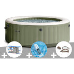 Kit spa gonflable intex purespa olive rond bulles 4 places + 6 filtres + aspirateur + kit d'entretien ...