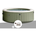 Kit spa gonflable intex purespa olive rond bulles 4 places + kit d'entretien