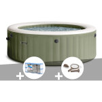 Kit spa gonflable intex purespa olive rond bulles 8 places + 6 filtres + kit d'entretien