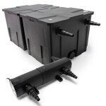Wiltec - kit complet: cbf - 350b filtre de bassin jusqu'à 60000 l biologique, cuv - 218 lampe uv uvc ... Wiltec - kit complet: cbf - 350b filtre de bassin jusqu'à 60000 l biologique, cuv - 218 lampe uv uvc ...