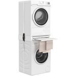 Kit de superposition universel lave linge et sche linge avec tablette et schoir