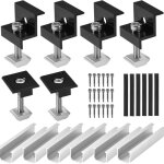 Kit de support de panneau solaire 35 mm - rails de montage - toit plat / bornes centrales - rail de fixation ...