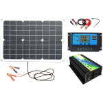 Kit de syst�me d'�nergie solaire 300w, onduleur 12v � 220v, double indicateur led usb, contr�leur 30a ...