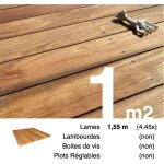 Planches de terrasse bois exotique jatoba pour 1 m� ? longueur 1, 55 m