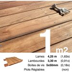 Kit terrasse bois exotique jatoba pour 1 m² ? lames 4, 25 m, lambourdes 4, 25 m et visserie inox Kit terrasse bois exotique jatoba pour 1 m² ? lames 4, 25 m, lambourdes 4, 25 m et visserie inox