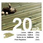 Terrasseenbois. fr - kit terrasse pin autoclave vert pour 20 m ? lames 4, 8 m, lambourdes 4, 2 m et ...