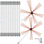 Kit de tiges de ramonage flexibles 39ft ? nylon, 2 ttes de brosse, 12 tiges blanches, connexion facile ...