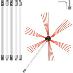 Kit de tiges de ramonage flexibles mophorn 20 pieds, t�te de brosse en nylon, connexion facile, 6 tiges ...