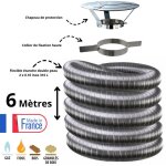 Kit tubage flexible double peau inox diamètre 200 + collier + chapeau edilinox longueur du conduit 6 ... Kit tubage flexible double peau inox diamètre 200 + collier + chapeau edilinox longueur du conduit 6 ...