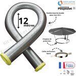 Poujoulat - kit tubage flexible double peau inox diam�tre 200 + collier de fixation haute + chapeau longueur ...