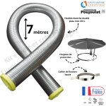 Poujoulat - kit tubage flexible double peau inox diamtre 200 + collier de fixation haute + chapeau longueur ...