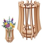 Kit de vase en bois, puzzle 3d � fleurs en bois, pour construction de fleurs artificielles