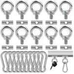 Kit verrouillage auvent camping 10 but�es + 10 mousquetons acier inoxydable pour tente caravane