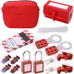 Kit de verrouillage de disjoncteur �lectrique, cadenas de s�curit�, �tiquettes loto, jeu de loquets pour ...