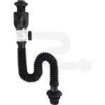 Jusch - kit de vidage d'vier, bonde de lavabo  clic standard avec raccord de 1, 1 / 4' et tuyau d'vacuation ...