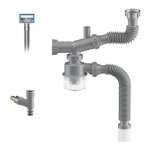 Kit de vidange pour broyeur � d�chets, siphon en p pour �vier de cuisine 1 1 / 2, gain de place, visible, ...