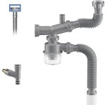 Kit de vidange pour broyeur � d�chets, siphon en p pour �vier de cuisine 1 1 / 2, gain de place, visible, ...