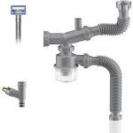 Kit de vidange pour broyeur  dchets, siphon en p pour vier de cuisine 1 1 / 2, gain de place, visible, ...