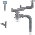 Kit de vidange pour broyeur  dchets, siphon en p pour vier de cuisine 1 1 / 2, gain de place, visible, ...