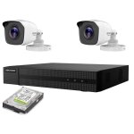 Kit video surveillance 2 cameras hikvision ip poe 4 mpx hd 2tb