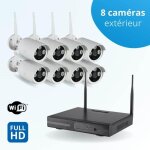 Kit vid�o - surveillance wifi 8 cam�ras full - hd + (3mp) 2304x1296 - ext�rieur