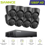 Kit de vidosurveillance extrieur 1080p 8 canaux 8 camras turret 2mp, accs  distance vision nocturne ...