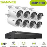 Kit de vidosurveillance exterieure 3mp 8ip camras smart ir vision nocturne, dtection mouvement kit ...